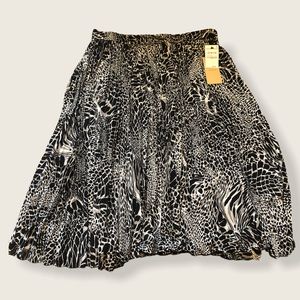 HALOGEN PLEATED CHIFFON SKIRT BLACK/GREY 1X